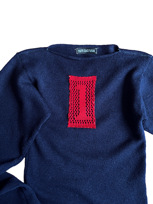 Lucky Number Jumper - Navy/Red